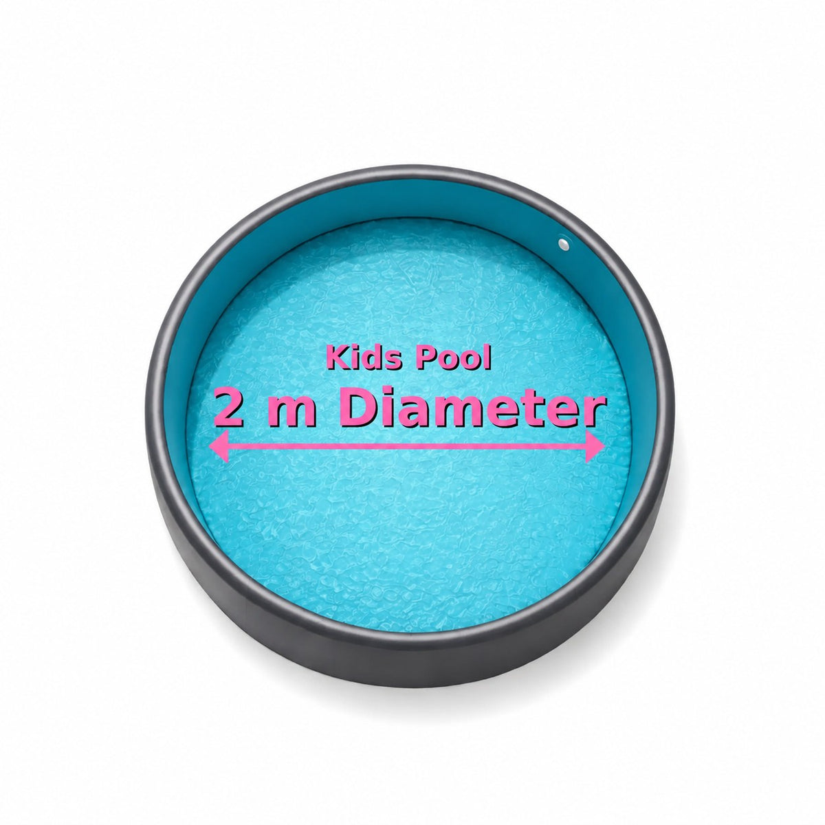 2m kids drop stitch pool top view showing 2m diameter