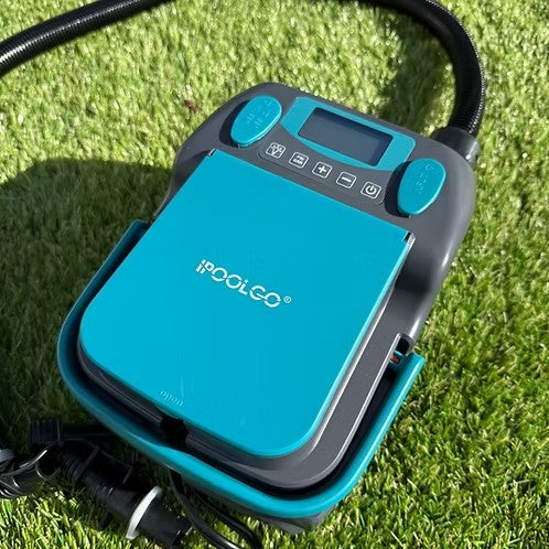 Drop stitch inflatable pool electric air pump