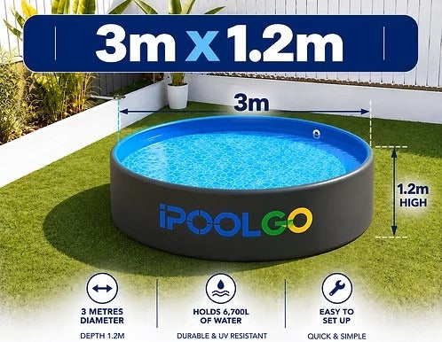 Drop stitch inflatable pool dimensions, 3m x 1.2m
